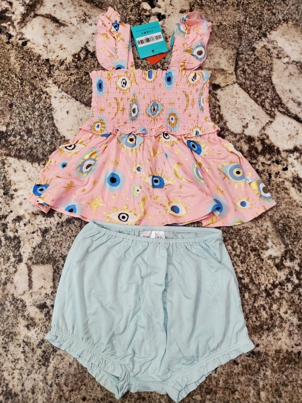 Posh Peanut Bamboo Summer Spring Pink Fiona Bummie Set 2t